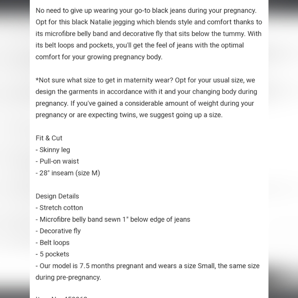 Thyme maternity / black jeans / L - Picture 3 of 8